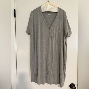 Quince Bamboo Jersey Maternity & Nursing Button Front Nightgown